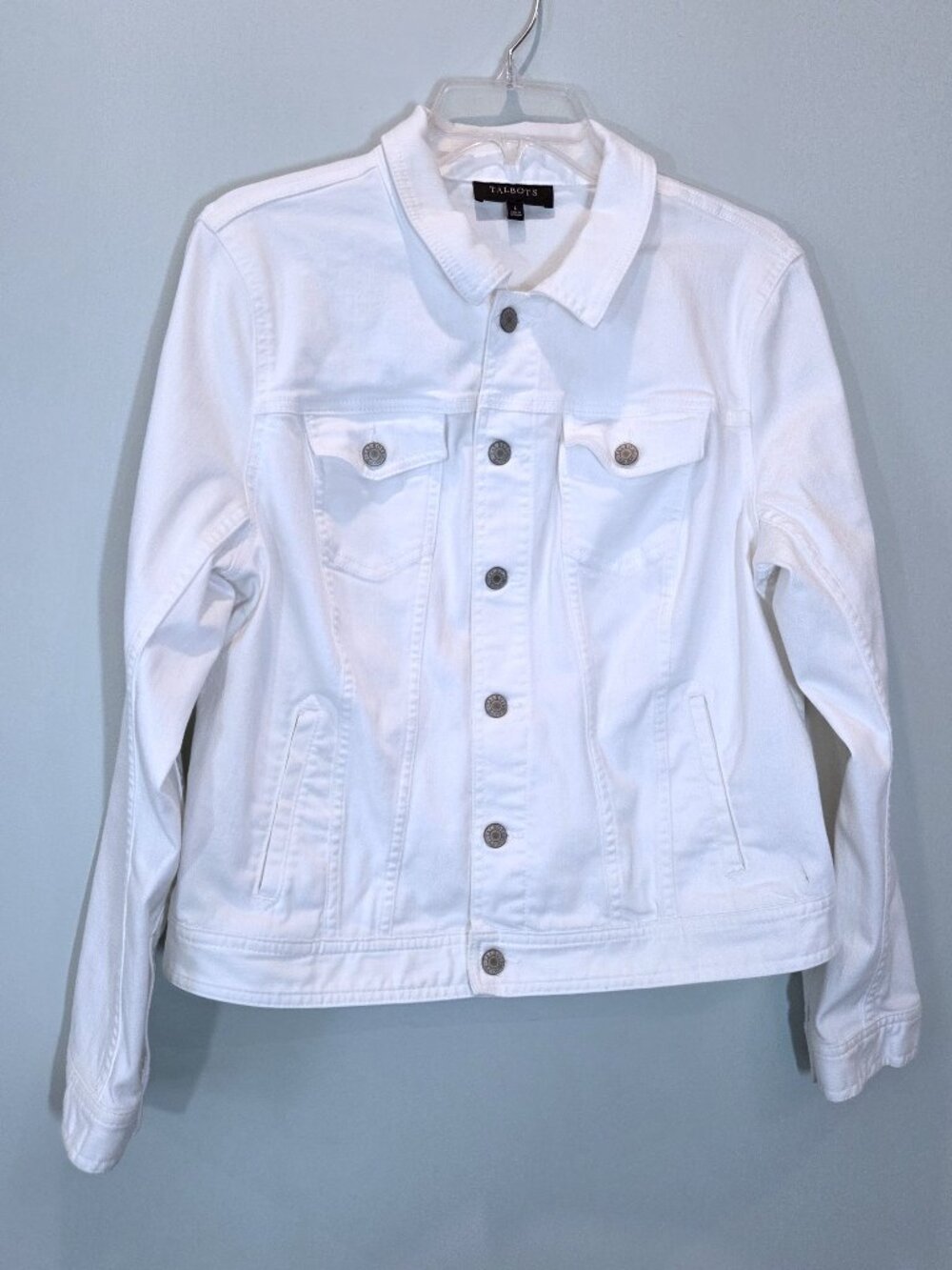 Talbots White Jean Jacket Size L